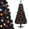 4.5FT Pre-Lit Black Halloween Tree with Ghost & Pumpkin Lights Music and Sensor for Indoor Decor